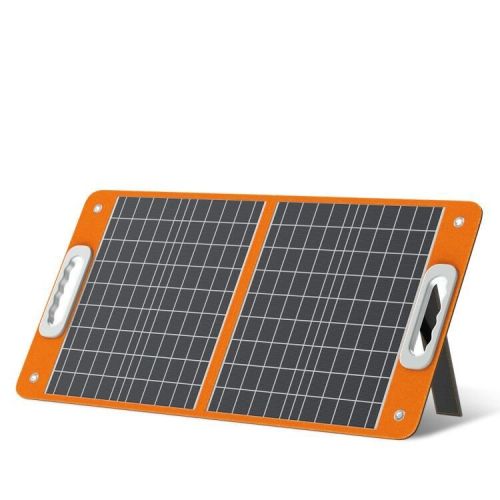 60W 18V Portable Solar Panel; Flashfish Foldable Solar Charger with 5V USB 18V DC Output Compatible with Portable Generator; Smartphones; Tabl 60W 18V Portable Solar Panel; Flashfish Foldable Solar Charger with 5V USB 18V DC Output Compatible with Portable Generator; Smartphones; Tabl
