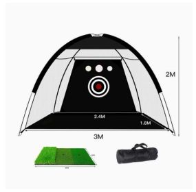 Golf Practice Net Tent Golf Hitting Cage Garden Grassland Practice Tent Golf Training Equipment Mesh Outdoor (Option: Practice Grass Mat)
