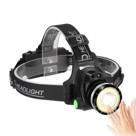 Rechargeable Headlamp for Camping Cycling Hiking Hunting (Color: black, Type: Headlamp)